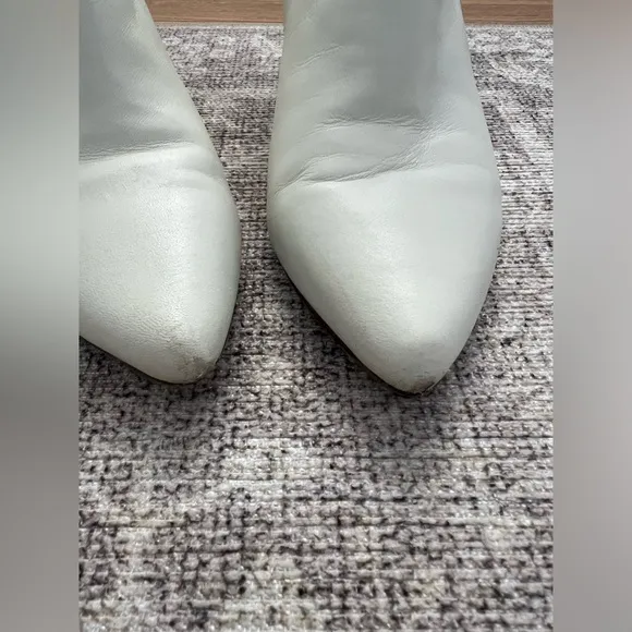 - Anthropologie joie white ankle boots - size 38 women’s 7.5 white