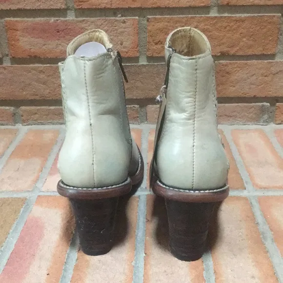 🆕 Bed Stu Countess Blue Rustic Leather Wedge Ankle Boots size 7