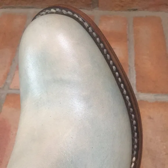 🆕 Bed Stu Countess Blue Rustic Leather Wedge Ankle Boots size 7