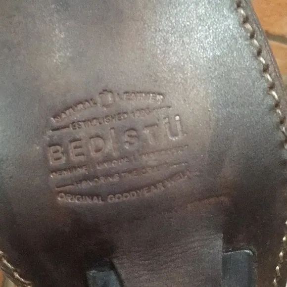 🆕 Bed Stu Countess Blue Rustic Leather Wedge Ankle Boots size 7