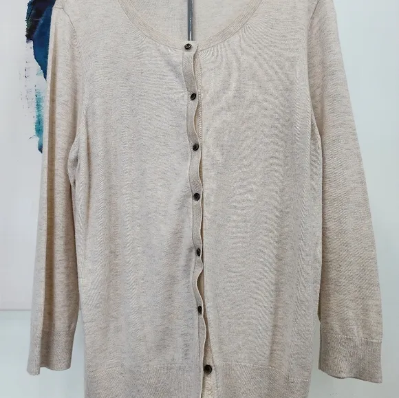 [ HALOGEN] womens size XL, Stella long sleeve, button up cardigan in Oatmeal .