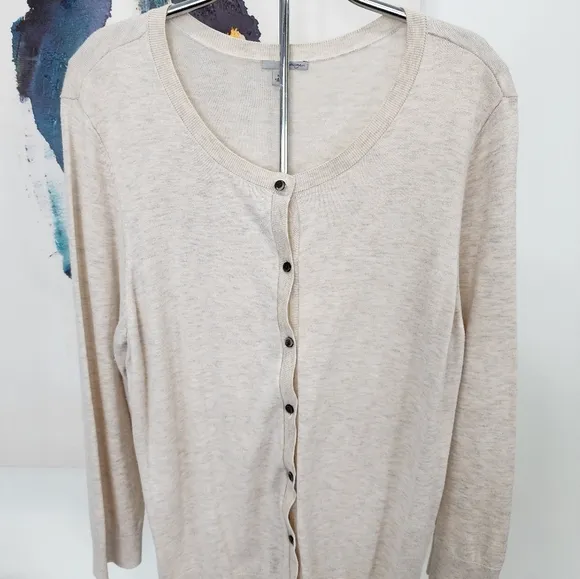[ HALOGEN] womens size XL, Stella long sleeve, button up cardigan in Oatmeal .