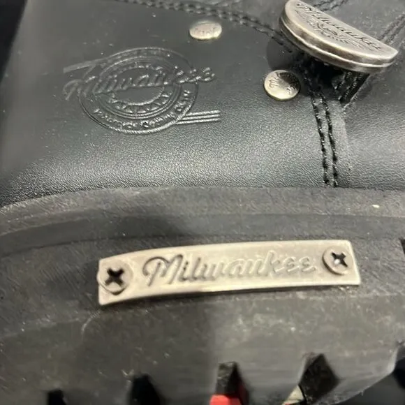 🔥🔥 MILWAUKEE Throttle Motorcycle Zipper Harley Boots Men Size 12D - EUC