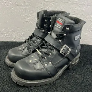 🔥🔥 MILWAUKEE Throttle Motorcycle Zipper Harley Boots Men Size 12D - EUC