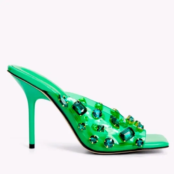 💚 NIB! Good American Jeweled Sandals