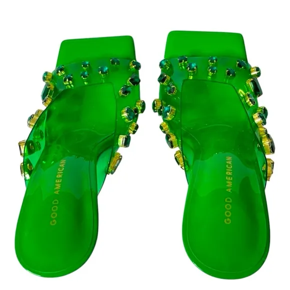 💚 NIB! Good American Jeweled Sandals