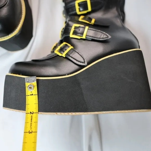 🅽🅴🆆 smiley face platform buckle boots, 90s happy face, EU 39 / US 7-8