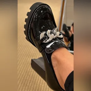 2023 Stunning ANTONIO MELANI Patton leather/Silver Shoes. Extremely comfortable