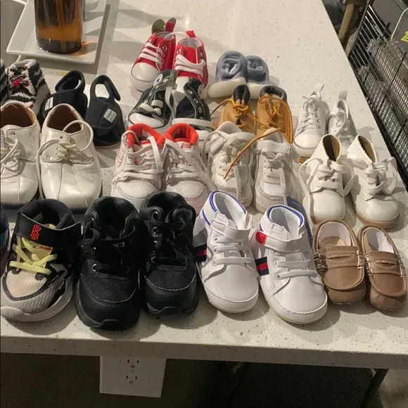 27 pair baby toddler shoes lot new and used branded and unbranded