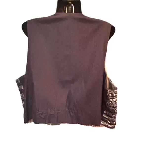 2X Vintage handmade reversible woven and lined vest