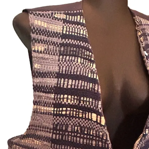 2X Vintage handmade reversible woven and lined vest