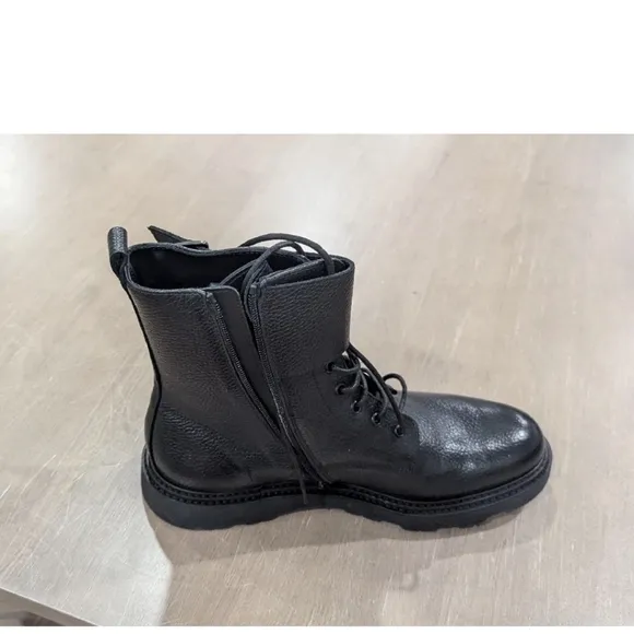 $575 Mens Paul Stuart &quot;Barton&quot; Leather Boots Black US 10