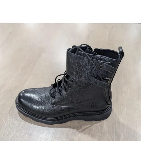 $575 Mens Paul Stuart &quot;Barton&quot; Leather Boots Black US 10