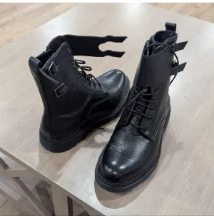 $575 Mens Paul Stuart &quot;Barton&quot; Leather Boots Black US 10