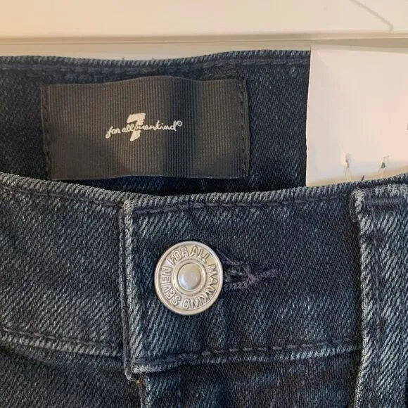 7 FOR ALL MANKIND JEANS DARK WASH ‘EASY BOOT’ HIGH WAISTED BOOT CUT SZ 24 NWT