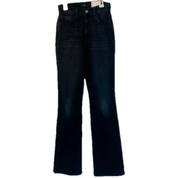 7 FOR ALL MANKIND JEANS DARK WASH ‘EASY BOOT’ HIGH WAISTED BOOT CUT SZ 24 NWT