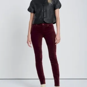7 For All Mankind VELVET  THE ANKLE SKINNY IN CABERNET PANTS NWT SZ 24
