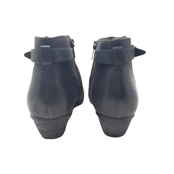 Abeo B.I.O. Leather Ankle Boots Size 7 N Narrow Nancy Bootie Black Side Zipper