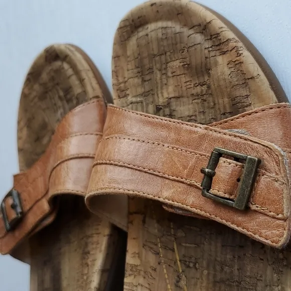 Abeo Tan Leather Adjustable Strappy with Velcro Nora Sandles 10 Narrow