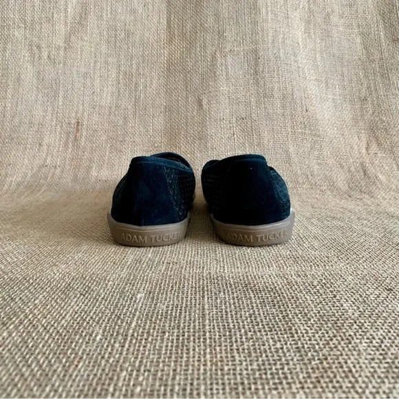 ADAM TUCKER By Me Too Flexible Black Flats Shoes Espadrille Rope Detail 7 NWOT