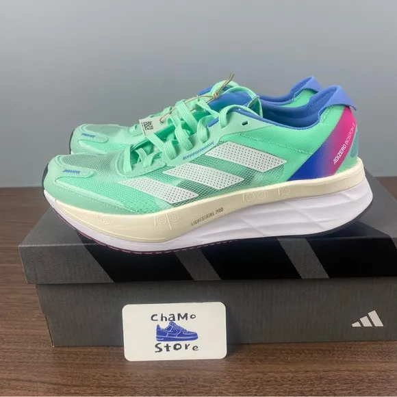 adidas Adizero Boston 11 Flexible Running Shoes Mint Green Woman’s Sz
