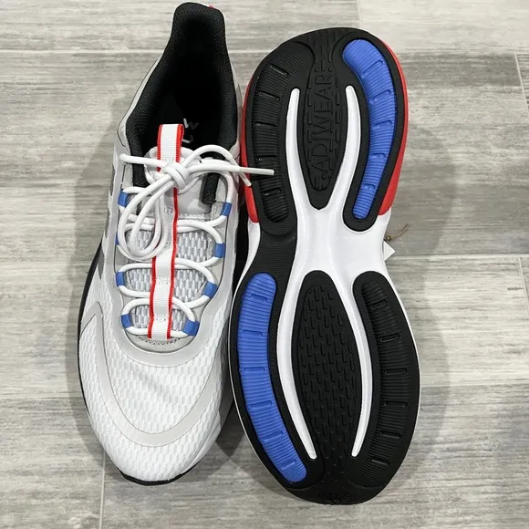 Adidas AlphaBounce   White Silver Red Blue Running Shoes HP6139 Men Size 12 NEW‎