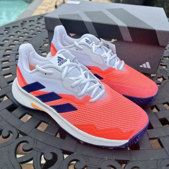 Adidas CourtJam Control Low Acid Red Legacy Indigo Women's Athletic Shoes GX6419