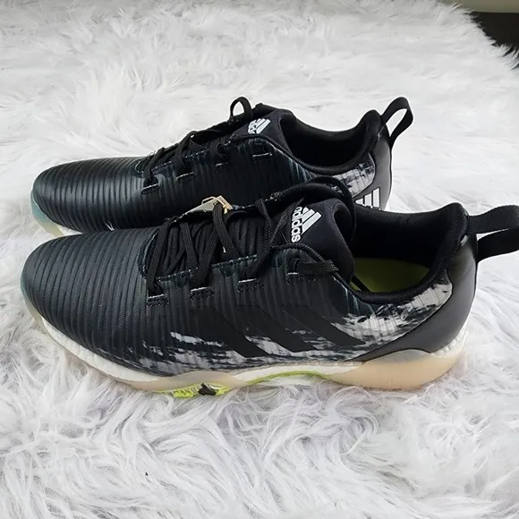 Adidas Men's Size 11.5 CODECHAOS Golf Shoes In Black &amp; Lime NWT