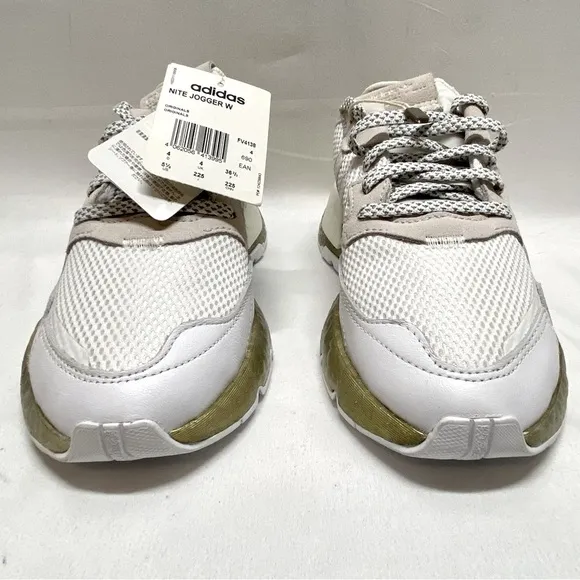 Adidas Nite Joggers Women’s Size US 5.5 Gold White FV4138 Boost Reflective NWT