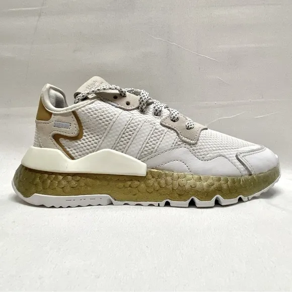 Adidas Nite Joggers Women’s Size US 5.5 Gold White FV4138 Boost Reflective NWT