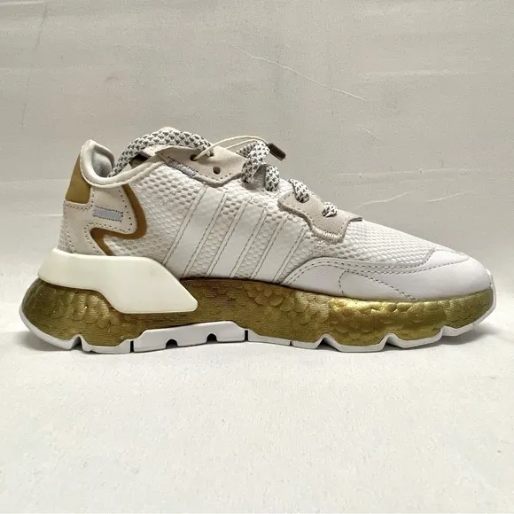 Adidas Nite Joggers Women’s Size US 5.5 Gold White FV4138 Boost Reflective NWT