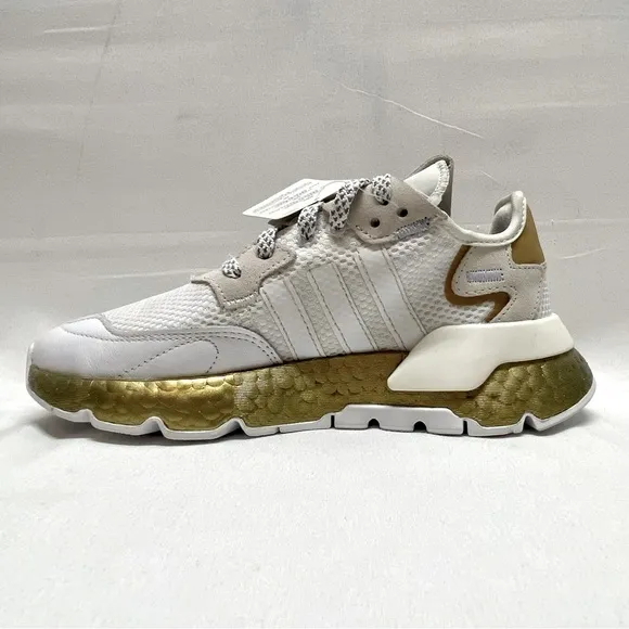 Adidas Nite Joggers Women’s Size US 5.5 Gold White FV4138 Boost Reflective NWT