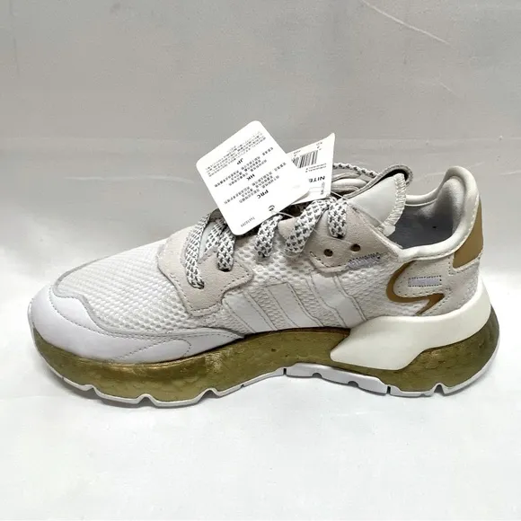 Adidas Nite Joggers Women’s Size US 5.5 Gold White FV4138 Boost Reflective NWT