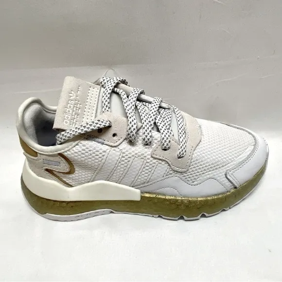 Adidas Nite Joggers Women’s Size US 5.5 Gold White FV4138 Boost Reflective NWT