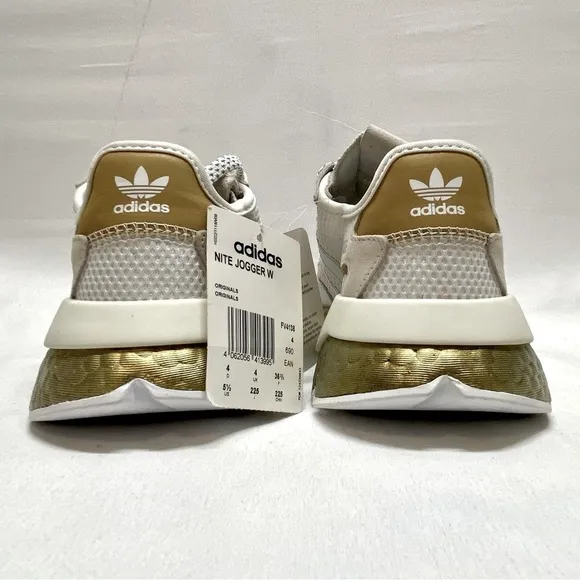 Adidas Nite Joggers Women’s Size US 5.5 Gold White FV4138 Boost Reflective NWT