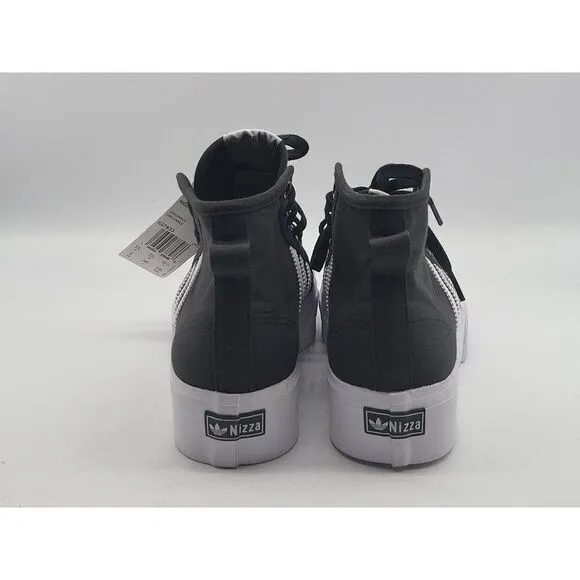 Adidas Nizza Platform Mid Mens Black White Shoes IG7833 Size 6