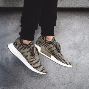 Adidas NMD R2 Primeknit Trace Cargo Olive Green BA7198 Running Shoes Sneaker 10