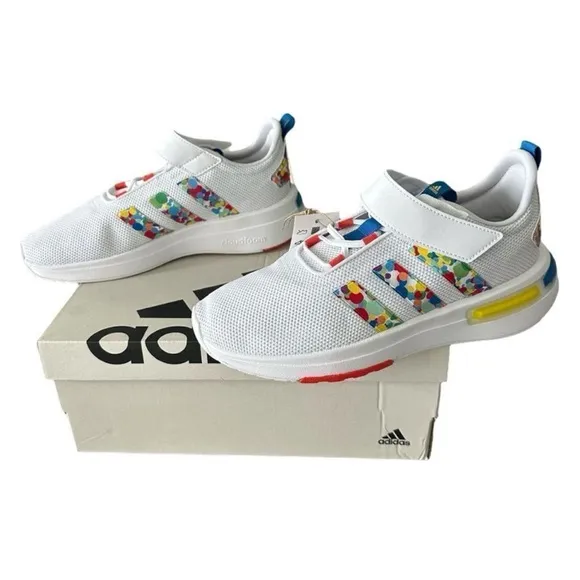 Adidas Racer TR 23 EL Big Kids 6.5 ID7920 White with Geometric Designs