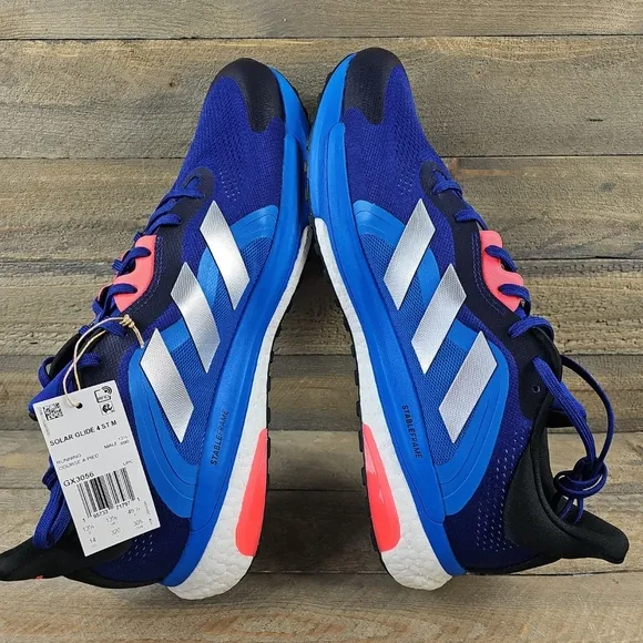 adidas Solar Glide 4 ST  Men's Running Shoes Legend Blue Silver Metallic Black