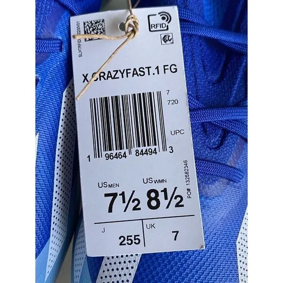 adidas X CRAZYFAST.1 FG Marine Rush Pack Soccer Cleats GY7416 Men 7.5 Women 8.5