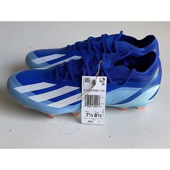 adidas X CRAZYFAST.1 FG Marine Rush Pack Soccer Cleats GY7416 Men 7.5 Women 8.5