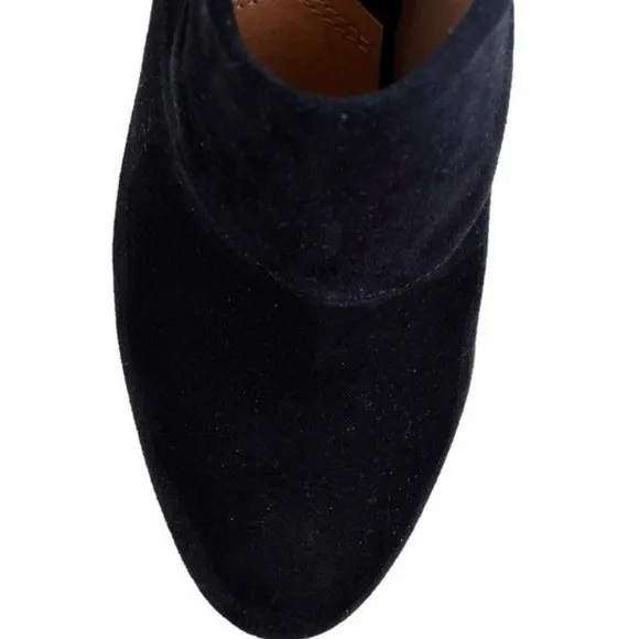 Adrienne Vittadini Ankle Boots Suede Leather Black Booties Size 9.5M New in Box