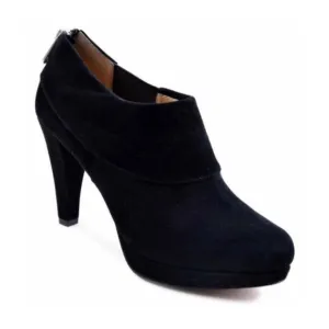 Adrienne Vittadini Ankle Boots Suede Leather Black Booties Size 9.5M New in Box