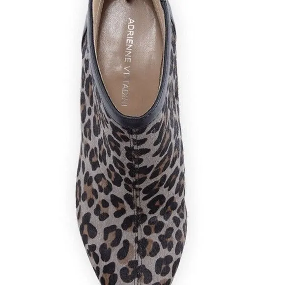 Adrienne Vittadini Calf Hair Leopard Print Stiletto Ankle Boots NWT