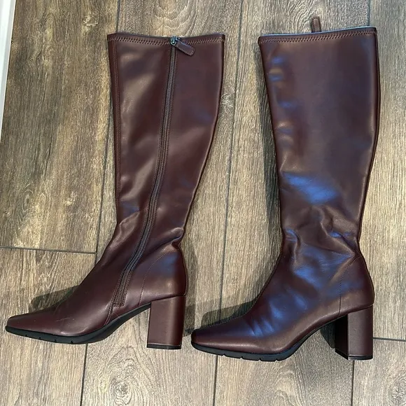 Aerosoles Micah Women's High Heel Riding Boots Wine, Size: 7.5