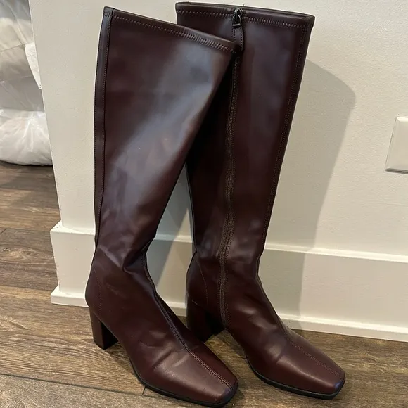 Aerosoles Micah Women's High Heel Riding Boots Wine, Size: 7.5