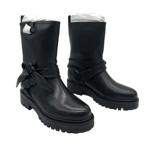 Aerosoles Women's Sabin  Ankle Motorcycle Leather Boots Black Size 8 M