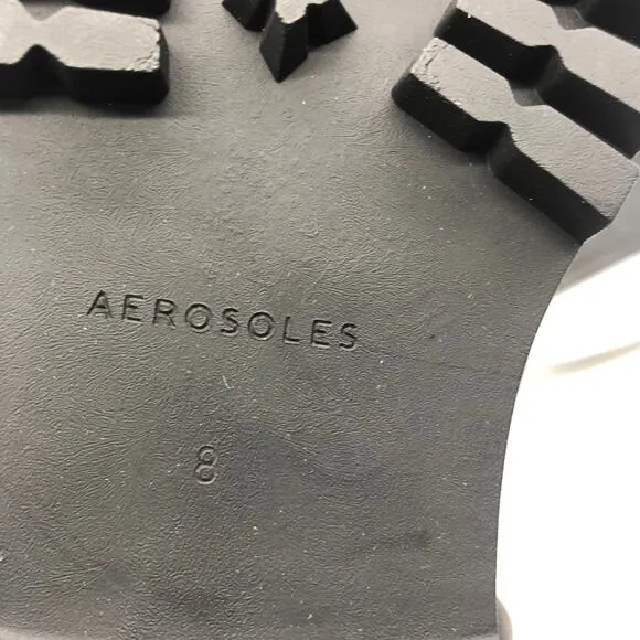 Aerosoles Women's Sabin  Ankle Motorcycle Leather Boots Black Size 8 M