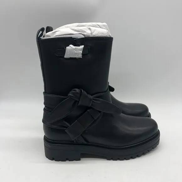 Aerosoles Womens Sabin Motorcycle Ankle Leather Boots Black Size 7 M