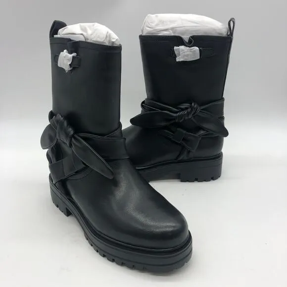 Aerosoles Womens Sabin Motorcycle Ankle Leather Boots Black Size 7 M